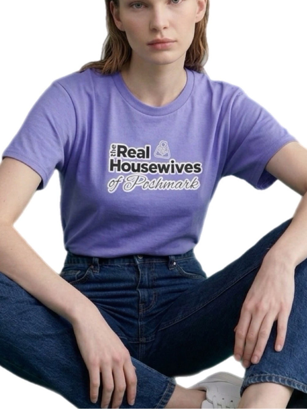 Real Housewives Of Poshmark Periwinkle Blue Graphic Short Sleeve Tee